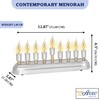 Aviv Judaica Contemporary Electric Hanukkah Menorah Stainless Steel Hanukkiah with