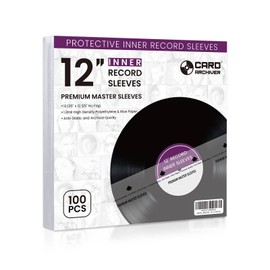 100-Pack 12-inch Vinyl-Record Outer Sleeves - LP Record Sleeves Album Covers, Clear Premium Polypropylene Vinyl Record Protector, 3 mil Thick, Wrinkle Free, Fit for Single and Double LP Storage