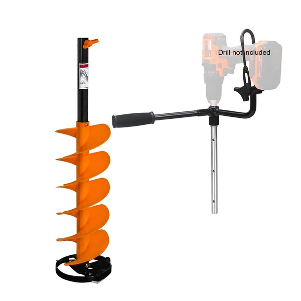 Nordic Legend E-Drill Nylon Ice Auger Combo and Universal Adapter with 14” Extension (6-in)