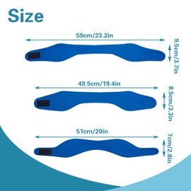 3 PCS Dog Swim Cap Waterproof Rubber Ear Covers 3 Sizes for Bath, Swimming, Supply for Small Medium Large Dogs Puppies, Blue