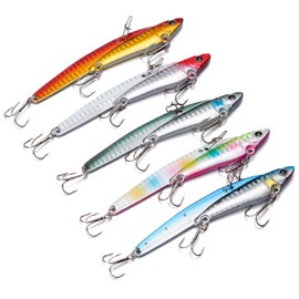 Qb100136a01n0 Metal Vibration III 40 g (40 g) Metal Vibration III 4.2 inches (108 mm), 1.4 oz (40 g), 5 Color Set, Perfect for Saltwater (Saltwater Water) such as Sea Bass and Flounder, Lipless,