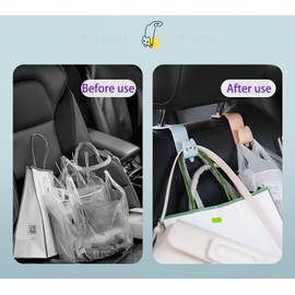 Car Seat Headrest Hooks, 4 Pack Universal Car Back Seat Brackets, Car Bag Holder Hooks, Car Seat Back Organizers Car Accessories Vehicle Rear Seat Backseat Hanger for Purse Bags and Coats