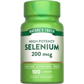 Nature's Truth Selenium 200 mcg Supplement | Essential Mineral High Potency Tablets | Vegan, Non-GMO & Gluten Free