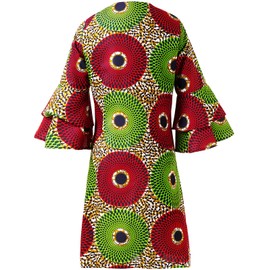 SHENBOLEN Women African Print Jacket Dashiki Traditional Top Dress(B,Small)