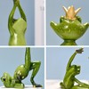 SYFUNLV 4 Pieces 3D Yoga Frog Statue, Resin Yoga Frog