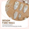 30Pcs Handmade Acrylic Press on Nails Medium Almond Fake Nails