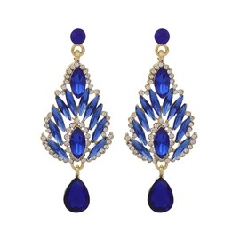 TOFBS Earrings for Women Quartz Gemstone Flowers Drop Earrings 14K Gold-Plated Multicoloured Cubic Zirconia Gifts Accessories Jewellery Gifts, ✰