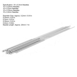 3D Printer Nozzle Cleaning Kit Silver Stainless Steel Nozzle Cleaning Tool Printer Accessories 0.2/0.25/0.3/0.35/0.4mm Set