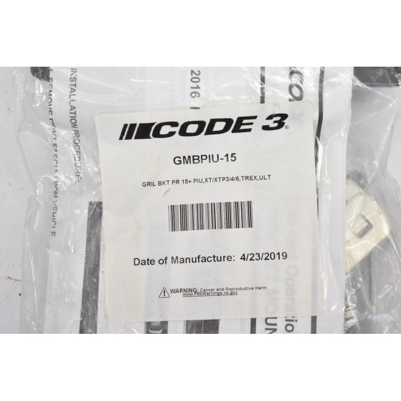 Code 3 Grill Bracket GMBPIU-15 XT/XTp3/4/6 Tex Mounting Assembly Kit