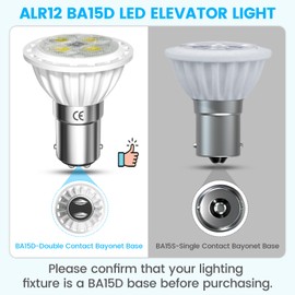 Aluxcia ALR12 BA15D LED Elevator Light - 6435/FR 12V BA15D Frosted Light Bulb 30W Halogen Replacement ALR12 Flood Light for RV Camper Trailer Motorhome Boat Lighting, Daylight 6000K, 2-Pack