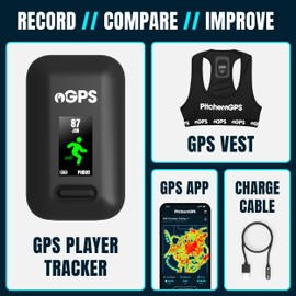 PitcheroGPS Player Bundle Sports Activity Tracker, GPS Tracker, Vest and 12 Month Subscription Included, Training Equipment For Football, Rugby And Hockey (Medium)
