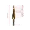 PZRT Spiral Flute Hexagonal Shank Pagoda Drill Bit Step Drill