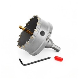 73MM Hole Saw Kit with Drill Bits, Tungsten Carbide Hole Saw Set for Hard Metal and Stainless, Cutting Diameter
