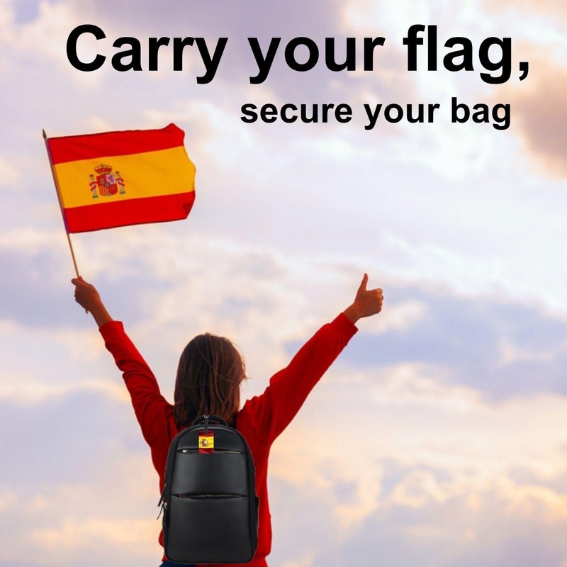 [Pack 2] tag8 Spain Flag Smart Bag tag |Trendy Luggage