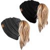 Messy Bun BeaneTail Bundle - 1 Black, 1 Charcoal (2