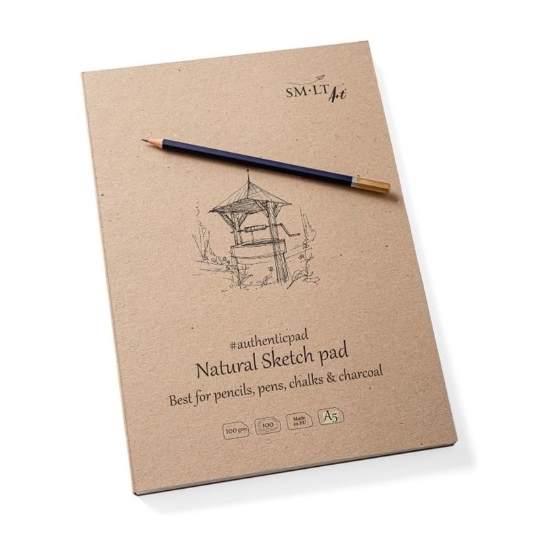 SM•LT　オーセンティック　スケッチブック　ナチュラル　パッド製本　Ａ５サイズ