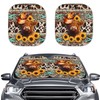 HUISEFOR Highland Cow Car Windshield Shade 2 Pack Aztec Windshield