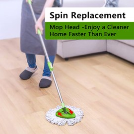 4 Pack Premium Replacement Mop Heads Refill for 360° Rotating Round Spin Magic Mop,Compatible with Vileda EasyWring and Clean Turbo Classic 2-in-1 Turbo Mop Replacement Head,White