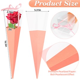 RAINFLOW 16 Pcs Flower Wrapping Bags - 8 Colors Flower Bags,Single Rose Sleeves,Flower Wrapping Paper,Single Rose Bag,Flower Paper Wrap,Floral Gifts Bag for Wedding,Birthday,Valentine's Day,Christmas,Mother's Day