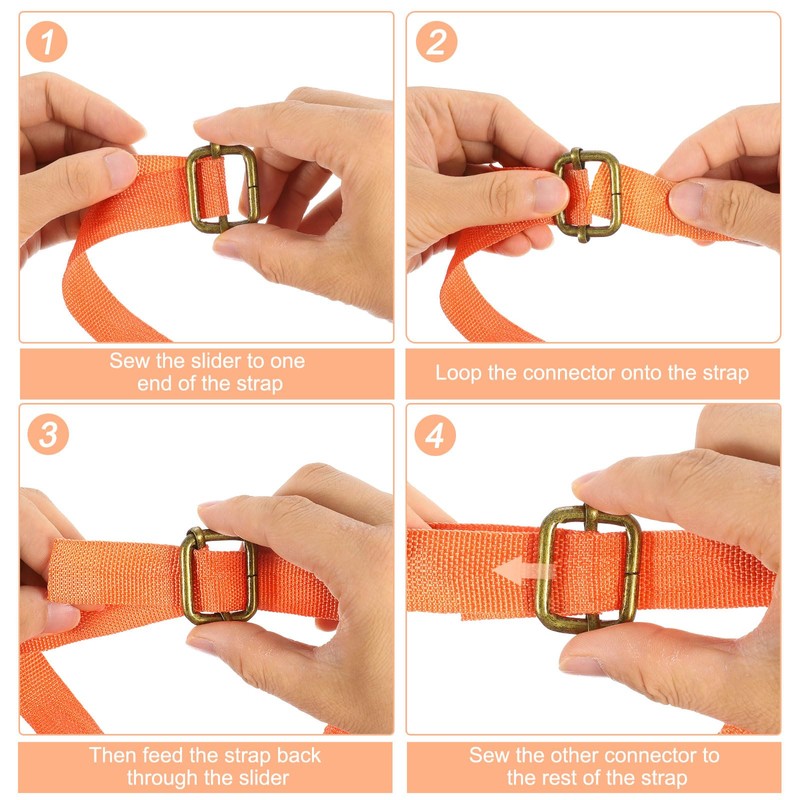 sourcing map Slide Buckle, 10Pcs 1" - Metal Tri-Glides Slide