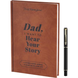HOTUT Dad, I Want to Hear Your Story: A Father’s Guided Journal To Share His Life & His Love, Dad Journal Book for Recording Life, Leather Wrapped Hardback, Memory Book Save About Father's Love