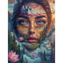 VAIIEYO 5D DIY 5D Diamond Painting Woman, Diamond Painting Pictures Painting Kits Landscape, Painting by Numbers Diamond Home Wall Decor Painting Cross Stitch Diamond Decoration 30 x 40 cm - 32