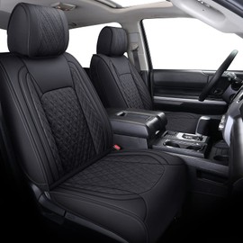 Aierxuan Toyota Tundra Seat Covers Full Set Custom Fit 2008-2024 CrewMax cab Double cab Pickup Truck Waterproof Leather Tundrasine Concept Limited Platinum 1794 Edition car Cushions Black