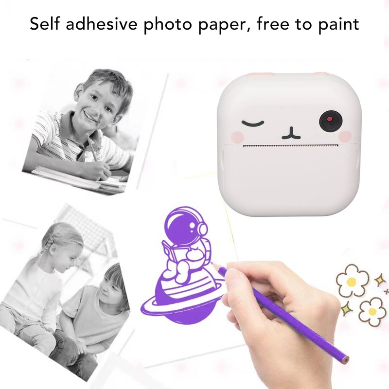 Mini Pocket Printer Rabbit Shape Thermal Printer Mini Digital Front