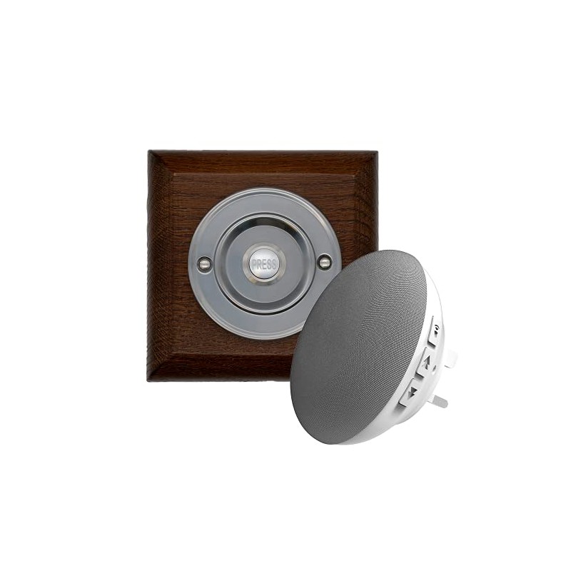 Modern Living Square Wireless Doorbell in Tudor and Brushed Nickel