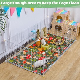 2 Pack Guinea Pig Bedding, Washable Guinea Pig Cage Liner Reusable Guinea Pig Mat Waterproof Guinea Pig Bedding for Cage, Super Absorbant Guinea Pig Pee Pads for Small Animals Hamster Rabbit Squirrel