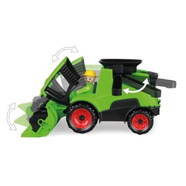 Lena 01626 Truckies Combine Harvester with Mower, Sturdy Farm Vehicle Set Approx. 27 cm, Toy Vehicle Set with Figure for Children from 2 Years, Robust Play Set for Sandpit, Beach, Children's Room