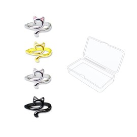 4 Pcs Crochet Rings,Adjustable Crochet Ring Yarn Guide Crochet Tension Rings Knitting Thimble Ring with Plastic Box Knitting Crochet Accessories for Mother Women Grandma Gift