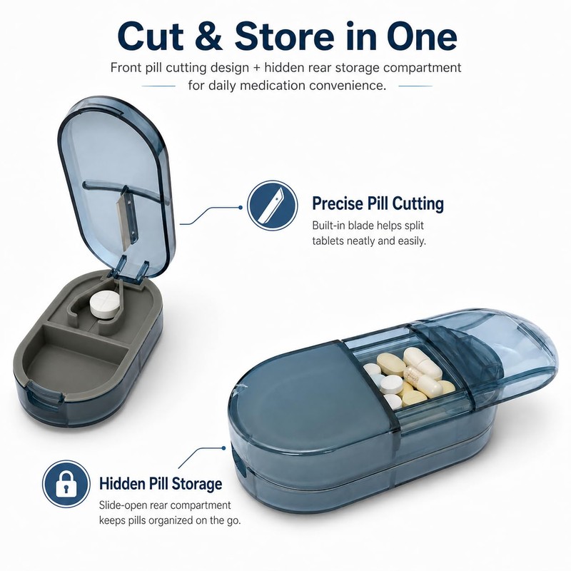 Gtheimn Pill Cutter Splitter for Small, Tiny & Large Pills,