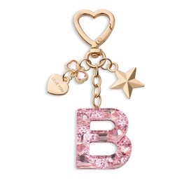 CHUQING Keyring Letter Pink Key Ring Initial Letter B for Girls Women