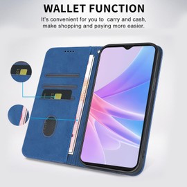 CXTCASE Case for Oppo A78 5G 6.56", Shockproof PU Leather Flip Folio Cover with Card Slots, Magnetic Wallet Case for Oppo A78 5G, Blue
