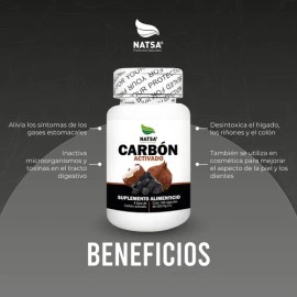 Carbon Activado 100 Cápsulas, Calidad Premium Sabor Natural