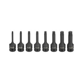 Jetech 8PCS 1/2 Inch Drive Impact Sockets Torx Star Bit Set, T30-T70, Cr-Mo Steel, One-Piece Construction, Includes Sturdy Blow-Molded Carry Case