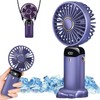 jiangler Portable Handheld Fan with Base and Lanyard USB Rechargeable