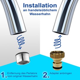 Rosenstein & Söhne Hose Connector: Set of 2 Tap Hose Adapters with 3/4 Inch and 1/2 Inch Thread (Garden Hose Adapter Tap, Garden Hose Coupling Tap)