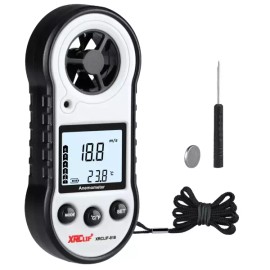 디지털 풍속 및 온도 풍속계 촬영 윈드서핑 사냥용 휴대용 풍향계 - 회색 Digital Anemometer Wind Speed Meter for Windsurfing Hunting Portable Handheld Wind Direction - Grey
