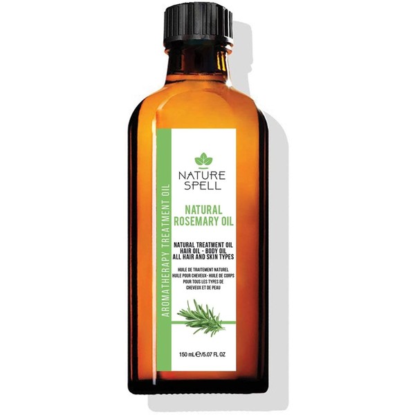 Nature Spell Rosemary Oil for Hair & Skin 150 ml – Rosemary Oil for Hair Growth – Treat Dry Damaged Hair to Target Hair Loss – Made in The UK