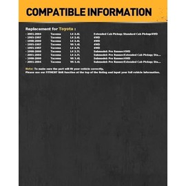 KAC 171352L/171352R/344428 * 2 Front and Rear Struts and Shocks Complete Assembly Compatible with 1995-2004 Toyota Tacoma