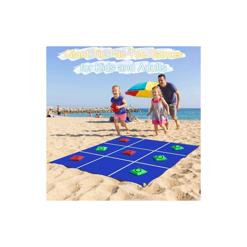 Giant Tic Tac Toe Bean Bag Toss Outdoor Games Double-Sided