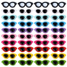 100 Pieces Colorful Flatback Mini Sunglasses for Crafts - Resin Scrapbook Decor Accessories, Perfect for Summer Beach DIY Hair Clip and Phone Shell Ornament