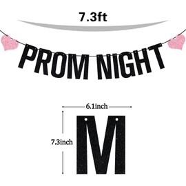 Black Glitter Prom Night Banner, Prom 2025/Class of 2025/Congarts Grad, 2025 Graduation Party Decorations Supplies