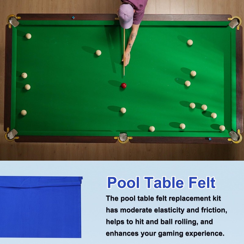 YELARXI Billiard Cloth Pool Table Felt, 9ft Professional Felt Replacement