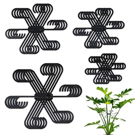 Pack of 20 Plant Support, Shrub Holder, Plant Stem Holder, Plant Holder, Plant Supports, Four Sizes, Plant Support to Support Monstera for Flowers, Plants, Tomatoes (Black)