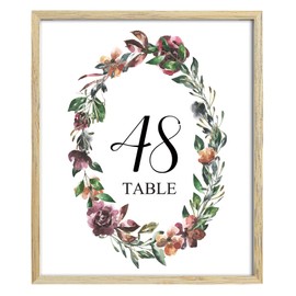 Darling Souvenir Double Sided Print Floral Oval Wreath Table Numbers Decorative Table Place Cards DIY-4" x 6" (1 to 30)