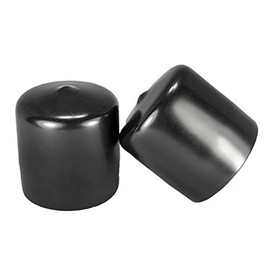 Made in USA Prescott Plastics 1.5" Inch Round Vinyl Plug Insert (4 Pack), Black Tall Rubber Flexible End Cap for Metal Tubing, Fence, Glide Insert for Pipe Post and Furniture