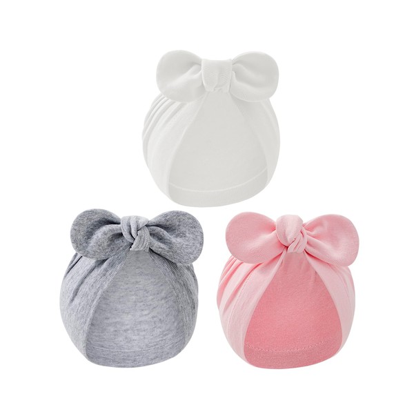 Century Star Baby Girl Beanie Hats Bow Knot Baby Bonnet